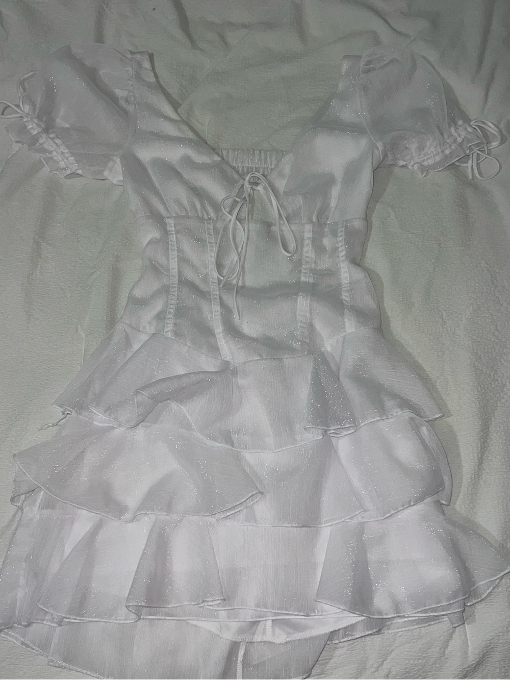 Lucy in the Sky White Ruffle Dress